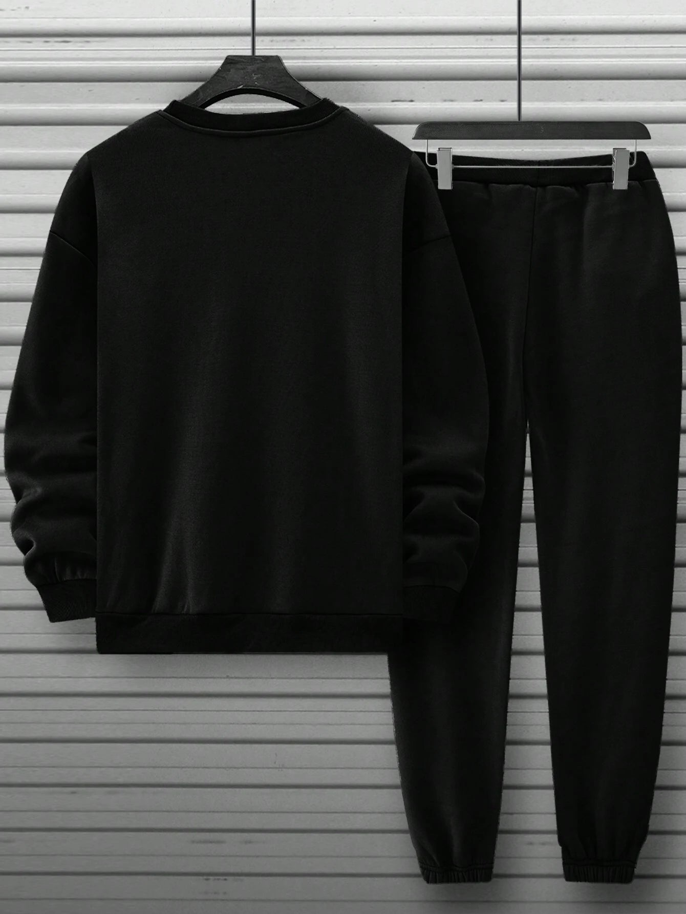 Manfinity Homme 2Pcs Men'S Casual Letter Printed Sweatshirt and Sweatpants Set, for Daily Leisure , Track Suit , Urban , Color Block, Fall Clothes