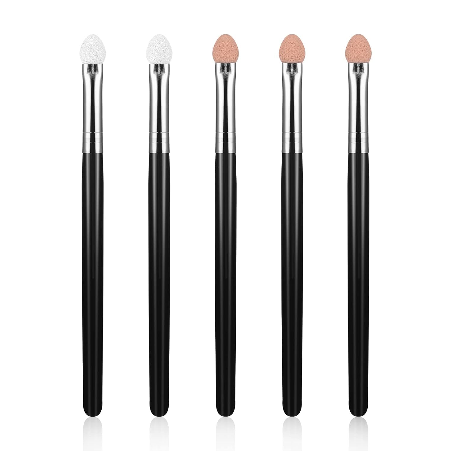 Eyeshadow Applicators Stick Sets Makeup Brushes for Women Sponge Double Sided Washable Reusable Professional Eye Shadow Makeup Applicator Tool for Girls (5Pcs, Black)