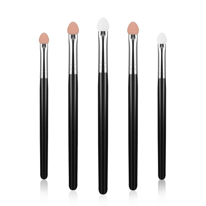 Eyeshadow Applicators Stick Sets Makeup Brushes for Women Sponge Double Sided Washable Reusable Professional Eye Shadow Makeup Applicator Tool for Girls (5Pcs, Black)